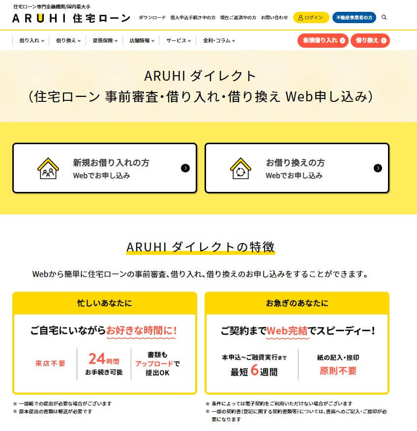 ARUHIダイレクトの特徴