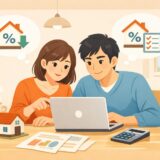 ネット銀行の住宅ローンを自宅で比較検討するイメージ