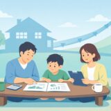 20年固定金利の住宅ローンで長期の返済計画を立てる家族のイメージ